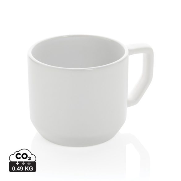 Ceramic modern mug, white