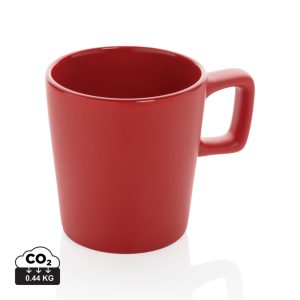 Ceramic modern coffee mug, red