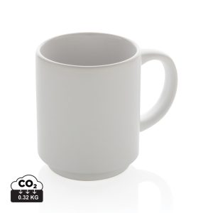 Ceramic stackable mug, white