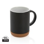 Ceramic mug with cork base, black