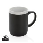 Ceramic mug with white rim, black