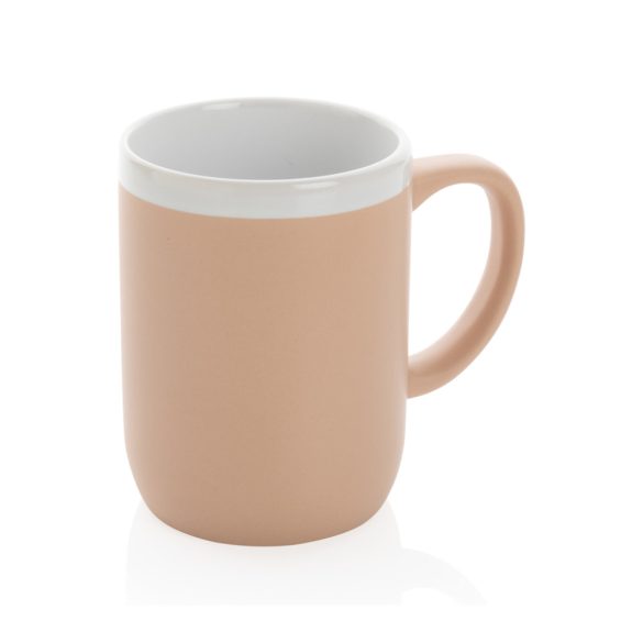Ceramic mug with white rim, white