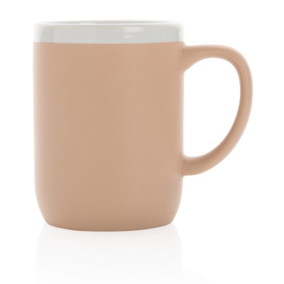 Ceramic mug with white rim, white