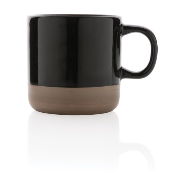 Glazed ceramic mug, black