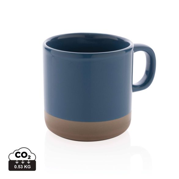 Glazed ceramic mug, blue