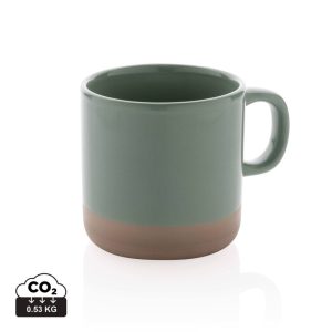 Glazed ceramic mug, green