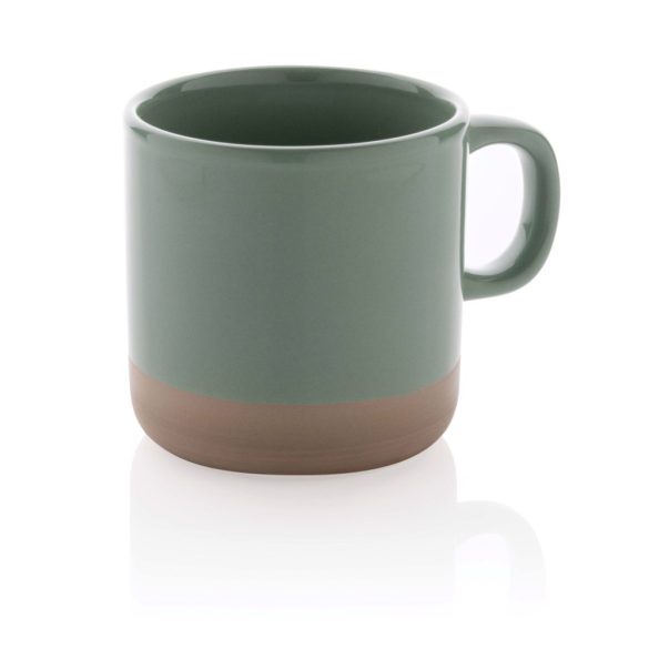 Glazed ceramic mug, green