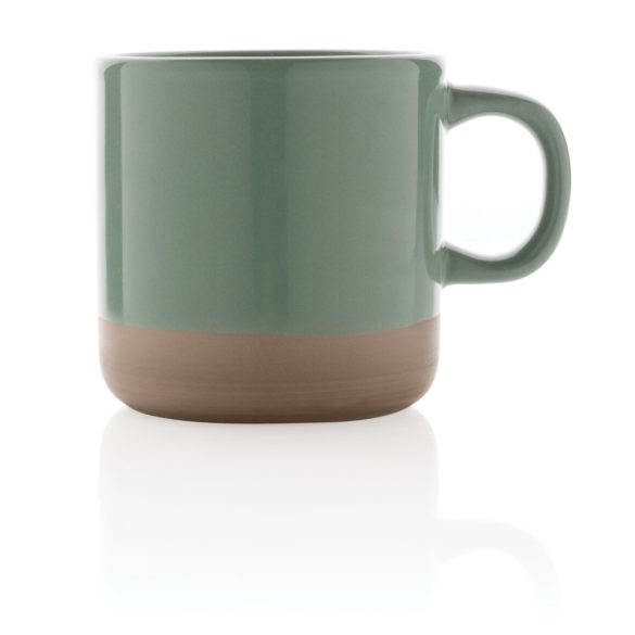 Glazed ceramic mug, green