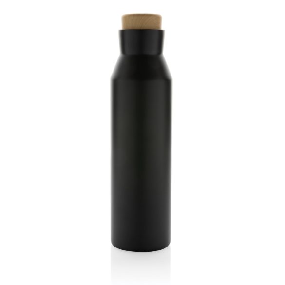 Gaia RCS certified recycled stainless steel vacuum bottle, black