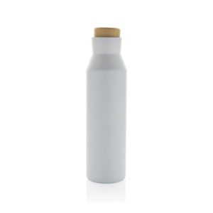 Gaia RCS certified recycled stainless steel vacuum bottle, white