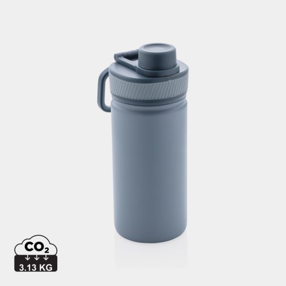 Vacuum stainless steel bottle with sports lid 550ml, blue