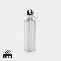 XL aluminium waterbottle with carabiner, silver
