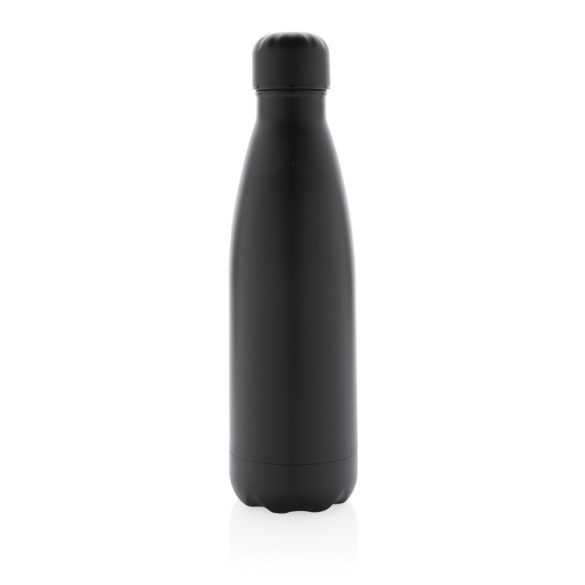 Solid colour vacuum stainless steel bottle, black