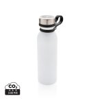Copper vacuum insulated bottle with carry loop, white