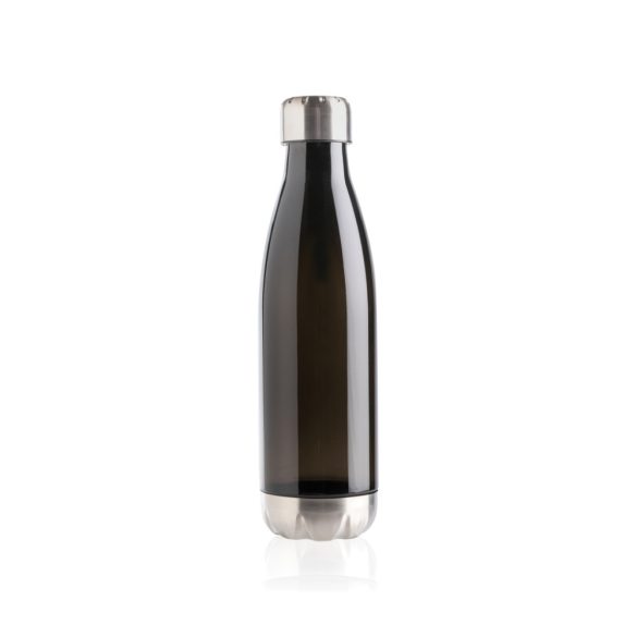 Leakproof water bottle with stainless steel lid, black