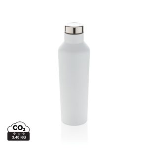 Modern vacuum stainless steel water bottle, white