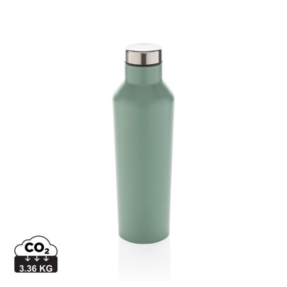 Modern vacuum stainless steel water bottle, green