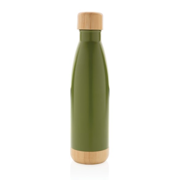 Vacuum stainless steel bottle with bamboo lid and bottom, gr