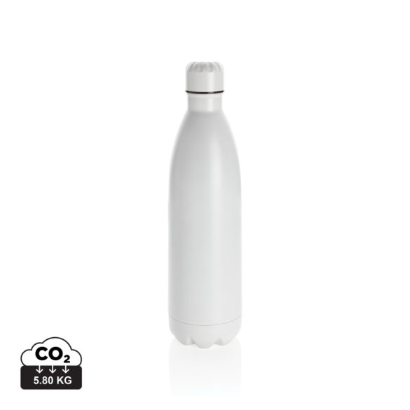 Solid color vacuum stainless steel bottle 1L, white