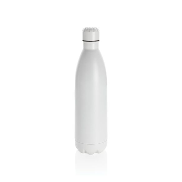 Solid color vacuum stainless steel bottle 1L, white