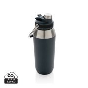 Vacuum stainless steel dual function lid bottle 1L, navy