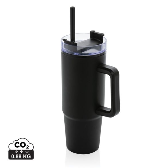 Tana RCS recyled plastic tumbler with handle 900ml, black