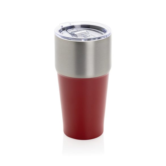 Fluid RCS certified recycled steel tumbler 500ml, red