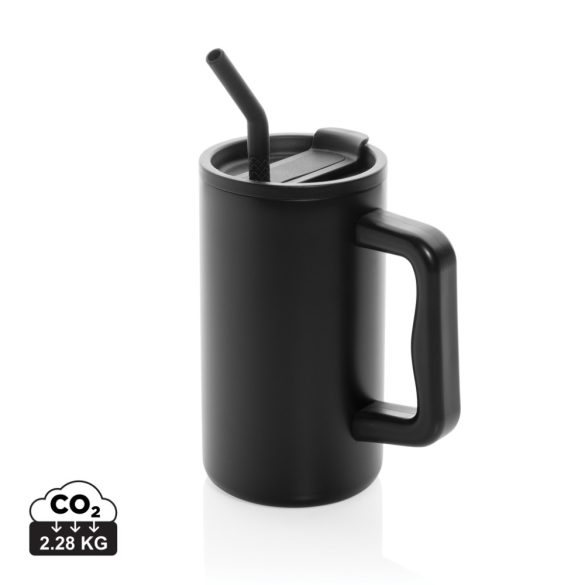 Cube RCS certified recycled steel mug 800ml, black