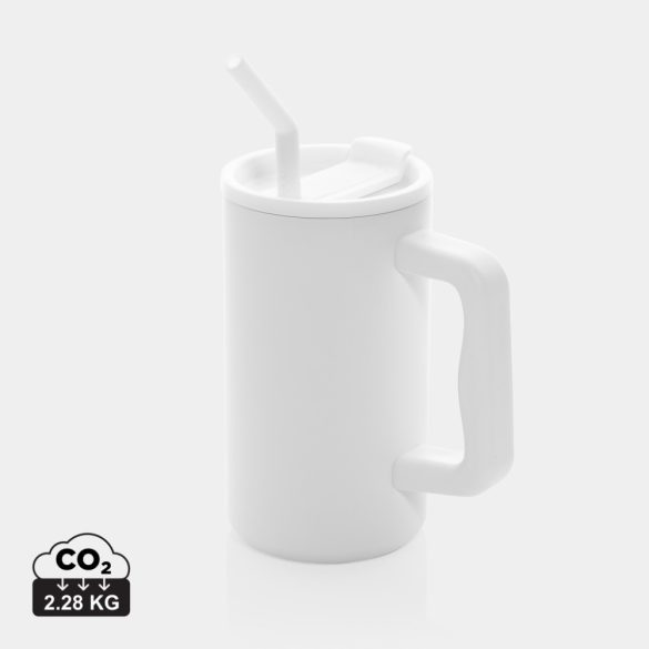 Cube RCS certified recycled steel mug 800ml, white