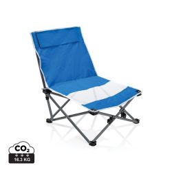Foldable beach chair in pouch, blue