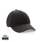   Impact 6 panel 280gr Recycled cotton cap with AWARE™ tracer, black