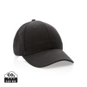   Impact 6 panel 280gr Recycled cotton cap with AWARE™ tracer, black