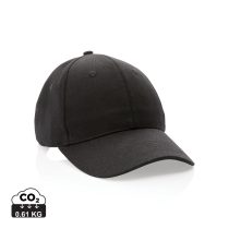   Impact 6 panel 280gr Recycled cotton cap with AWARE™ tracer, black