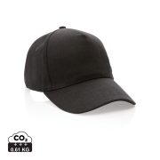   Impact 5panel 280gr Recycled cotton cap with AWARE™ tracer, black