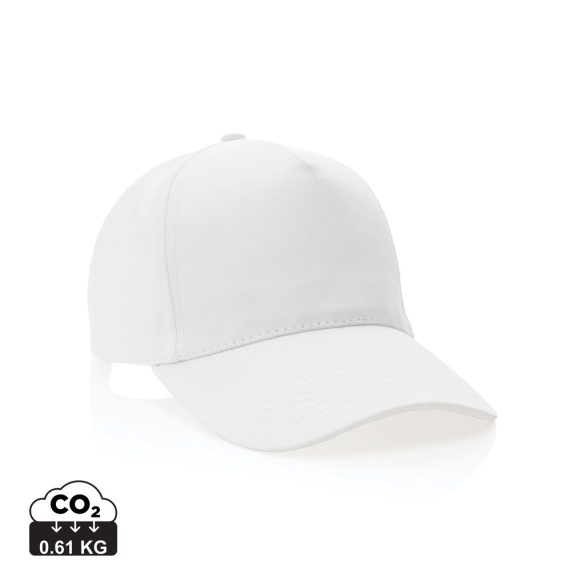 Impact 5panel 280gr Recycled cotton cap with AWARE™ tracer, white