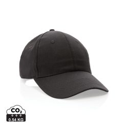   Impact 6 panel 190gr Recycled cotton cap with AWARE™ tracer, black