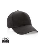   Impact 5 panel 190gr Recycled cotton cap with AWARE™ tracer, black
