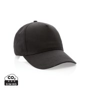   Impact 5 panel 190gr Recycled cotton cap with AWARE™ tracer, black