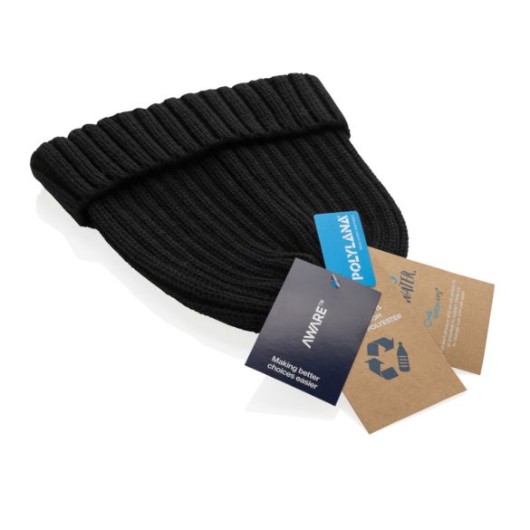 Kennedi AWARE™ Polylana® beanie with large rib, black