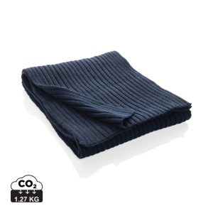 Impact AWARE™ Polylana® knitted scarf 180 x 25cm, navy