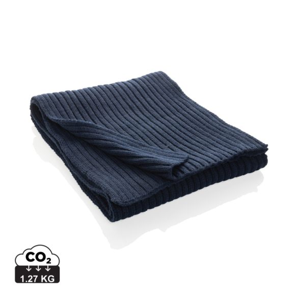 Impact AWARE™ Polylana® knitted scarf 180 x 25cm, navy