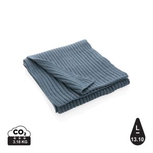 Impact AWARE™ Polylana® knitted scarf 180 x 25cm, blue