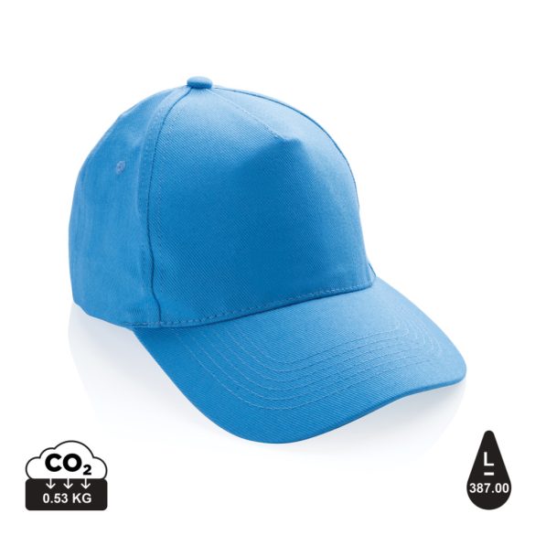 Impact 5panel 280gr Recycled cotton cap with AWARE™ tracer, blue