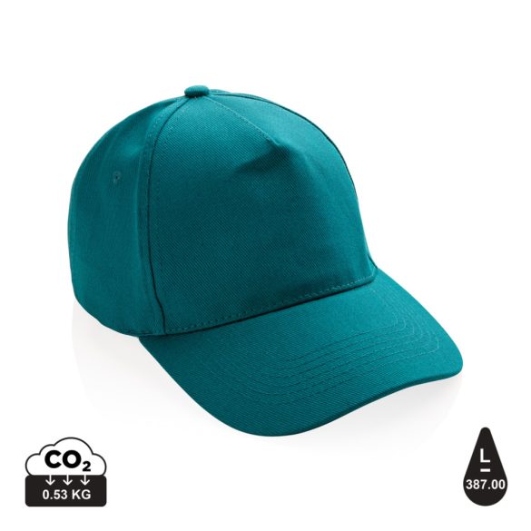 Impact 5panel 280gr Recycled cotton cap with AWARE™ tracer, verdigris