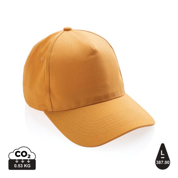 Impact 5panel 280gr Recycled cotton cap with AWARE™ tracer, orange