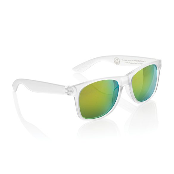 Gleam RCS recycled PC mirror lens sunglasses, white