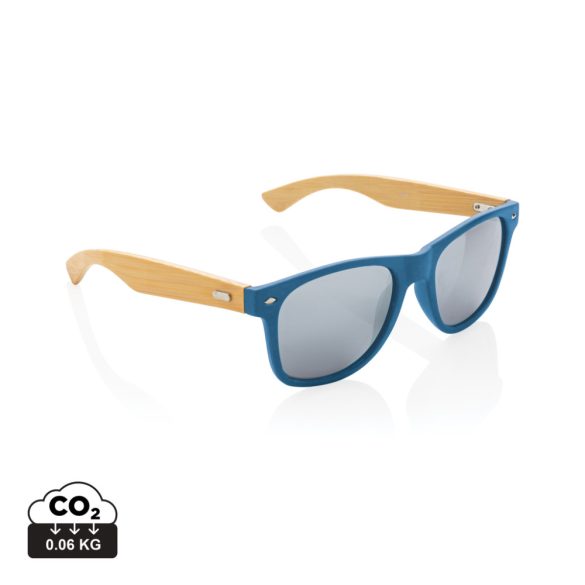 FSC® Bamboo and RCS recycled plastic sunglasses, blue
