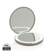   Lumora RCS recycled plastic LED re-chargeable make-up mirror, beige