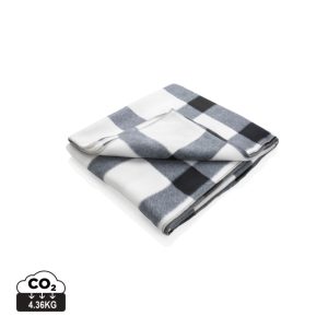 Soft plaid fleece blanket, white