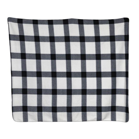 Soft plaid fleece blanket, white